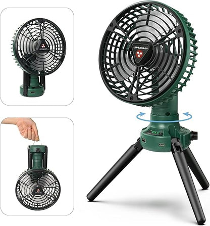 Battery Operated, Oscillating Fan, with Built-in Rechargeable Battery