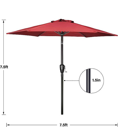 Portable Umbrella with Tilt and Crank - 7.5 ft