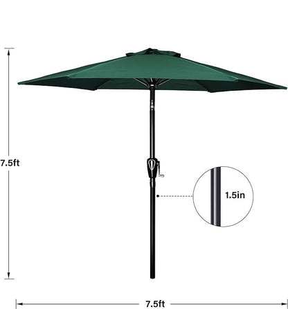 Portable Umbrella with Tilt and Crank - 7.5 ft